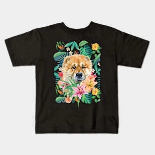 Tropical Fawn Chow Chow Kids T-Shirt